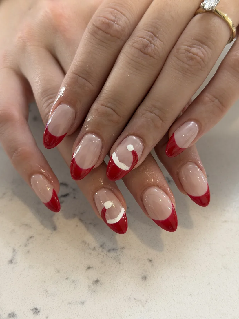 Red and white nail art set