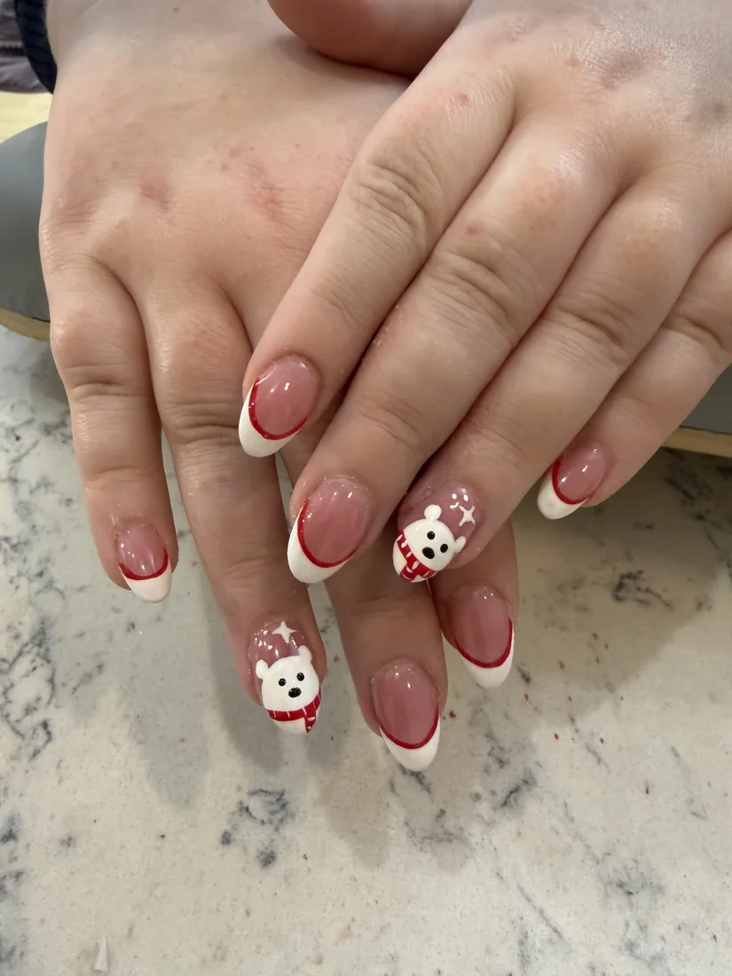 Pink Hello Kitty nail art