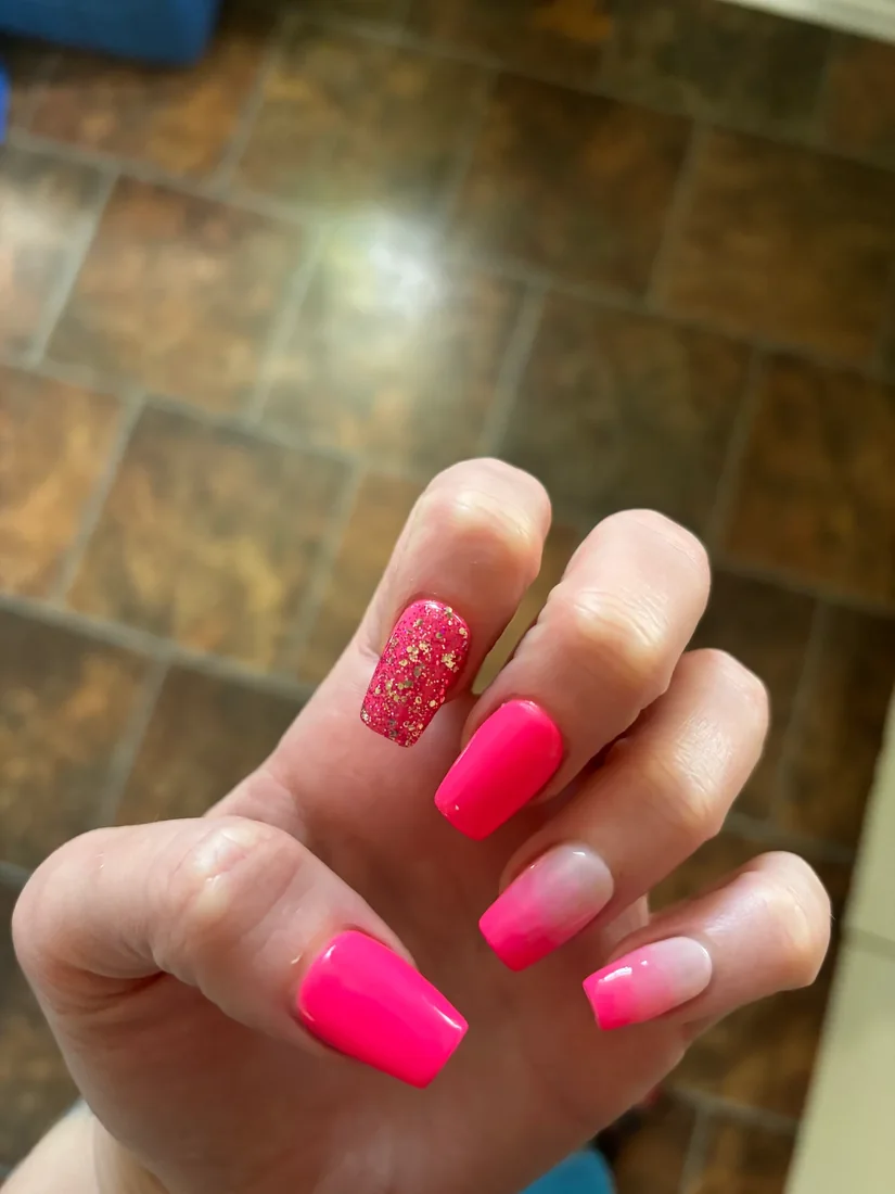Hot pink nails