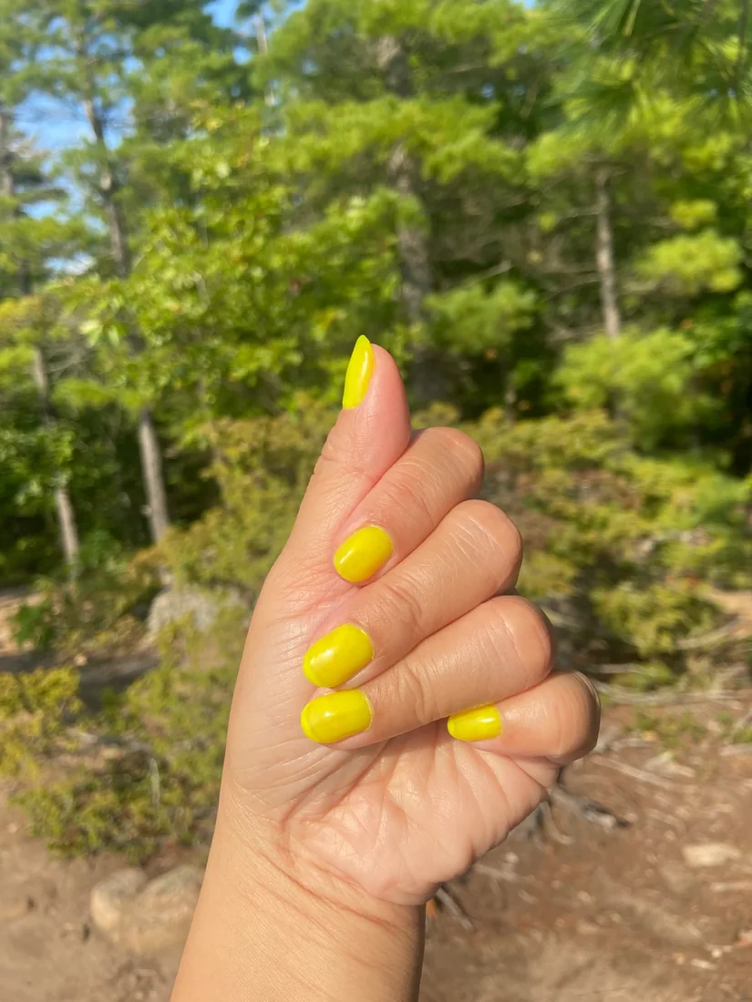 Yellow nails outdoors
